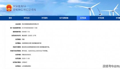 山东枣庄明源新能源就被罚35万！原因是……