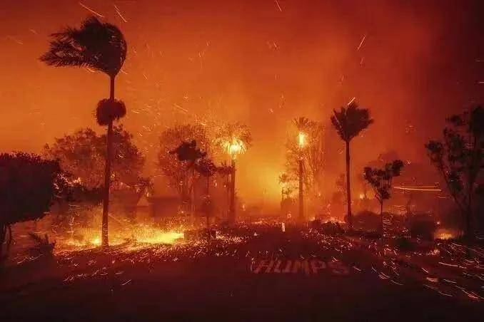 中国海拔五千米地震不到一天就有水、电和热饭，但洛杉矶好莱坞，你们就让它烧起来?